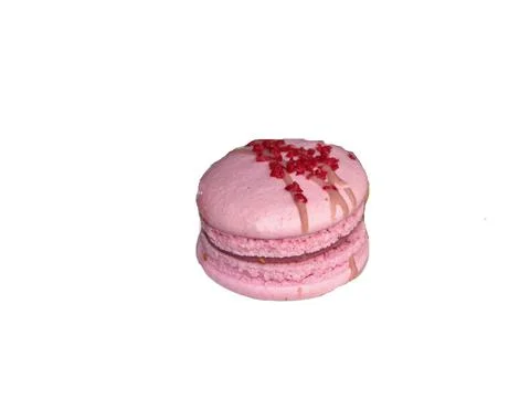 Pink Macaroon isolated on white background Fotos de archivo