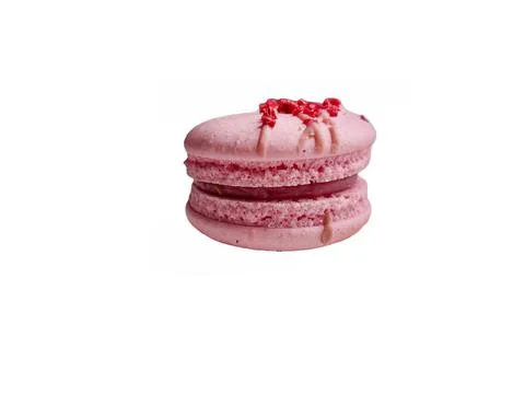 Pink Macaroon isolated on white background Fotos Stock