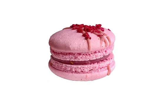Pink Macaroon isolated on white background 스톡 사진