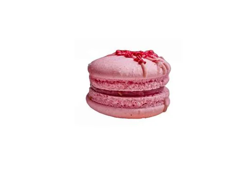 Pink Macaroon isolated on white background Fotos de archivo