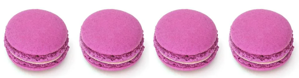 Pink macaroon with shadow on isolate. Raspberry macaroons Foto stock
