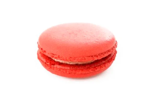 Pink macaroons on white background Stock Photos