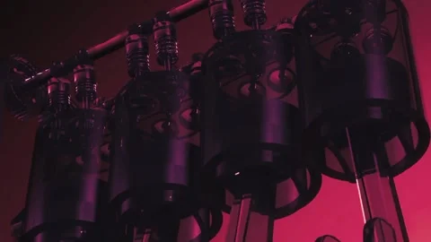 Pink Machinery Animation Loop  Video stock 232423234