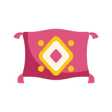 Pink magic carpet floating on white background Stock Illustration