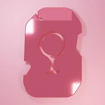 Pink Magic rune icon isolated on pink background. Rune stone. Minimalism co.. Stock Illustration