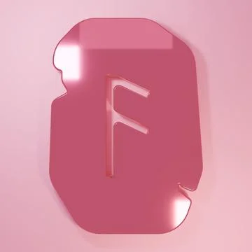 Pink Magic rune icon isolated on pink background. Rune stone. Minimalism co.. Stock Illustration