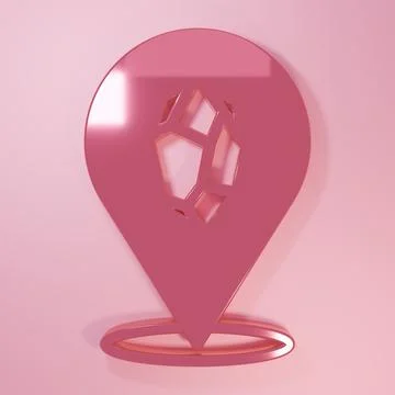 Pink Magic stone icon isolated on pink background. Fantasy crystal. Jewelry.. Stock Illustration