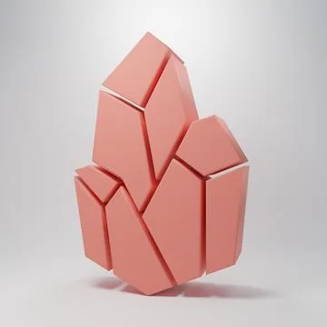 Pink Magic stone icon isolated on pink background. Fantasy crystal. Jewelry.. Illustrazione stock