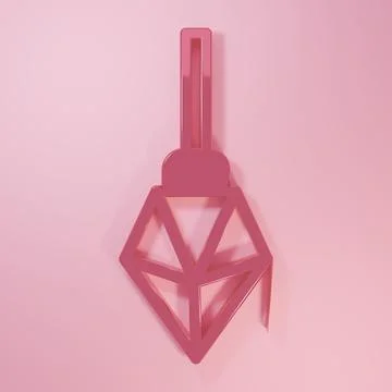 Pink Magic stone icon isolated on pink background. Fantasy crystal. Jewelry.. Stockillustratie
