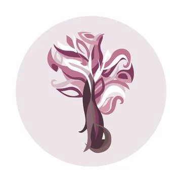Pink magic tree Stock Illustration