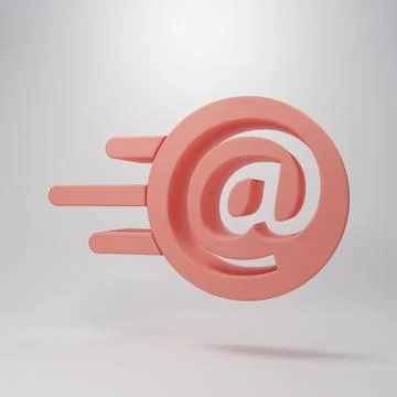 Pink Mail and e-mail icon isolated on pink background. Envelope symbol e-ma.. Stock Illustration