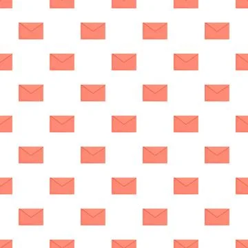 Pink mail envelopes seamless pattern representing communication 스톡 일러스트