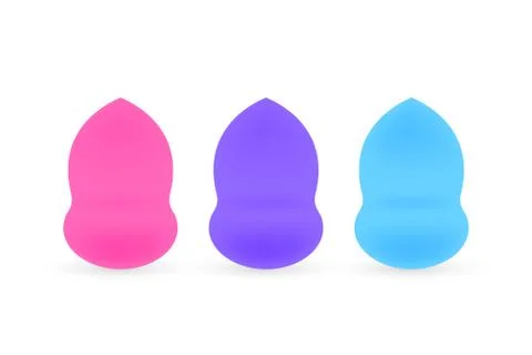 Pink Makeup Blending sponge set for all kinds of cosmetics, foundation. Vector Stock Illustration