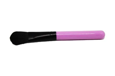 Pink makeup brush isolate on white background Stock Photos