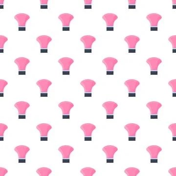 Pink makeup brush pattern creating beauty background Illustrazione stock