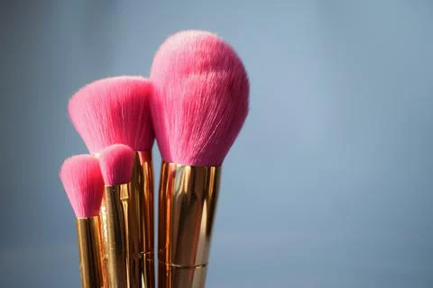 Pink Makeup Brushes Stock Photos