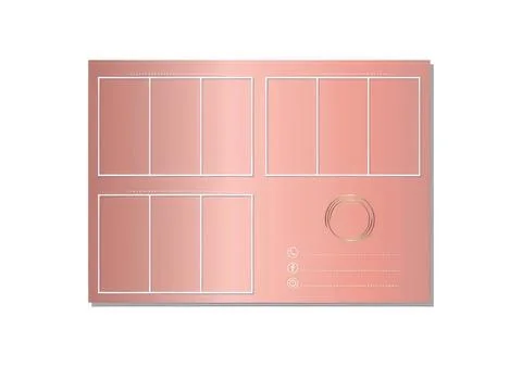 Pink makeup palette with multiple eyeshadow shades and mirror Stock Illustration