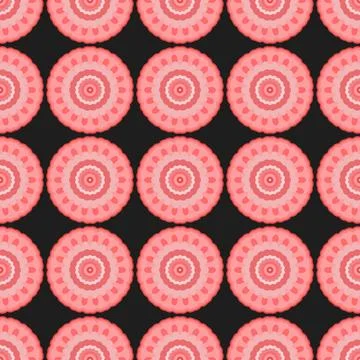 Pink Mandala Floral Seamless Pattern Stock Illustration