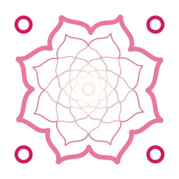 Pink mandala flower pattern. Vector 스톡 일러스트