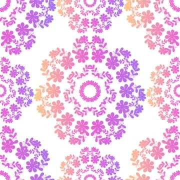 Pink Mandala Seamless Pattern Stockillustratie