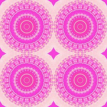 Pink mandala seamless pattern, seamless pattern, computer generated Stock Illustration