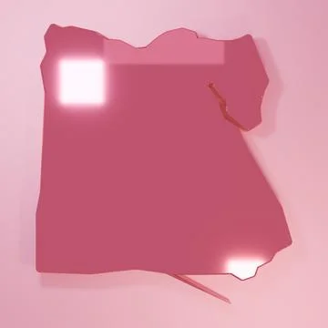 Pink Map of Egypt icon isolated on pink background. Minimalism concept. 3D .. Stock Illustration