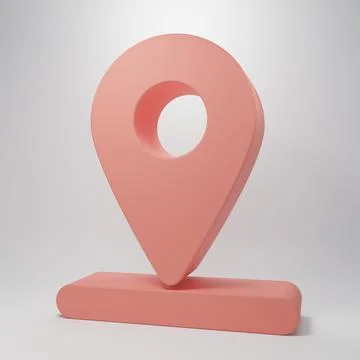 Pink Map pin icon isolated on pink background. Navigation, pointer, location, Stockillustratie