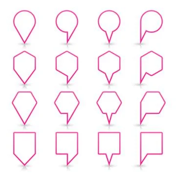 Pink map pin sign flat location icon web button Illustrazione stock