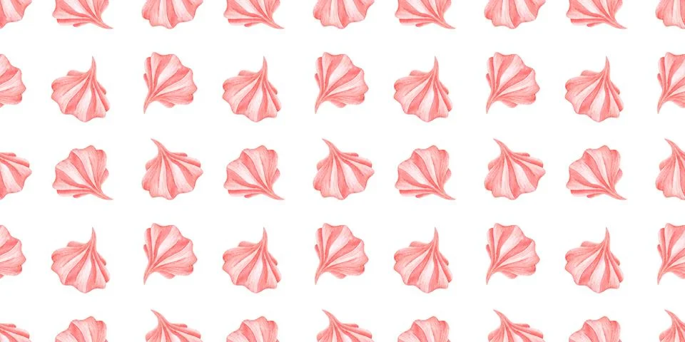 Pink a marshmallow meringue pattern Stock Illustration