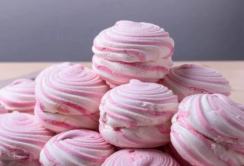Pink marshmallows Stock Photos
