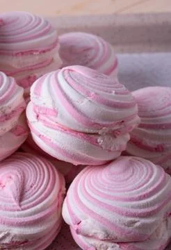 Pink marshmallows Stock Photos