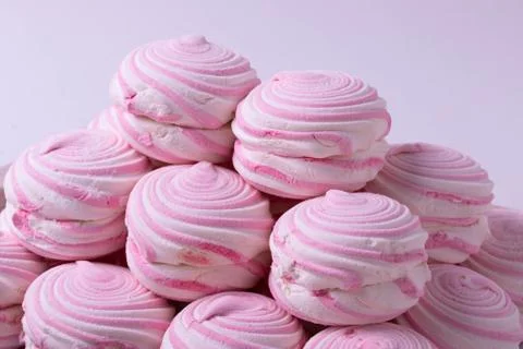 Pink marshmallows Stock Photos