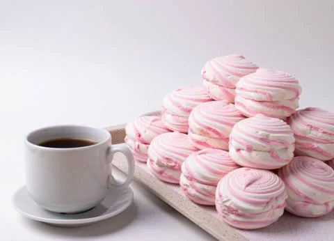 Pink marshmallows Stock Photos