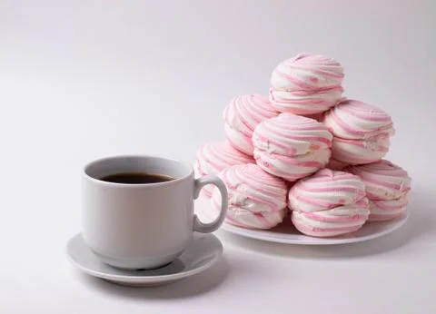 Pink marshmallows Stock Photos