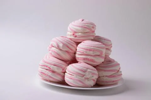 Pink marshmallows Stock Photos