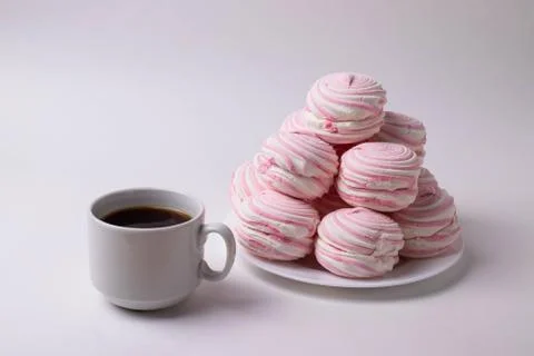 Pink marshmallows Stock Photos