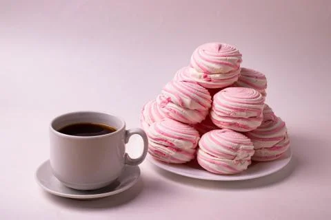 Pink marshmallows Stock Photos