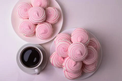 Pink marshmallows Stock Photos