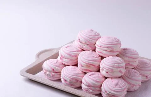 Pink marshmallows Stock Photos
