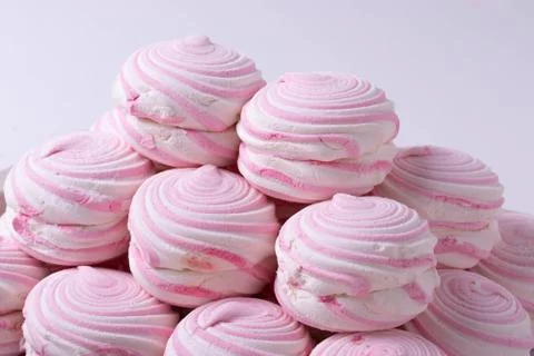 Pink marshmallows Stock Photos