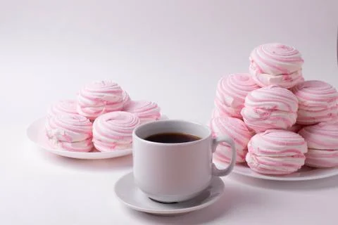 Pink marshmallows Stock Photos