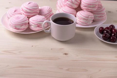 Pink marshmallows Stock Photos