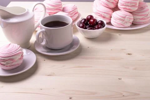 Pink marshmallows Stock Photos
