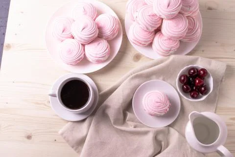 Pink marshmallows Stock Photos