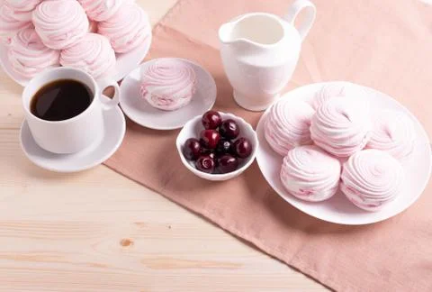 Pink marshmallows Stock Photos