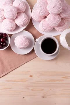 Pink marshmallows Stock Photos