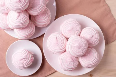Pink marshmallows Stock Photos