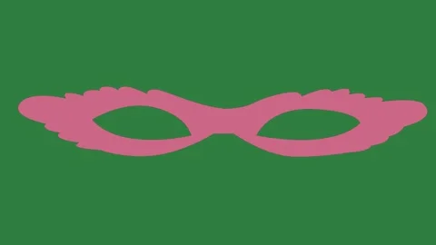Pink mask on layers motion elements emotion creative gesture cartoonish depth Stock Footage 335147470