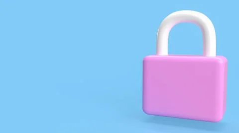 The pink master key for security concept 3d rendering Stock Photos