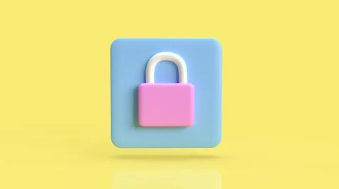 The pink master key for security concept 3d rendering Stock Photos